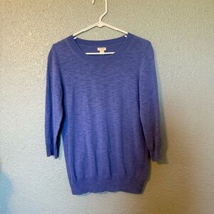 J. Crew Factory Womens Sweater Small Blue 3/4 Sleeve Lightweight Coastal Grandma